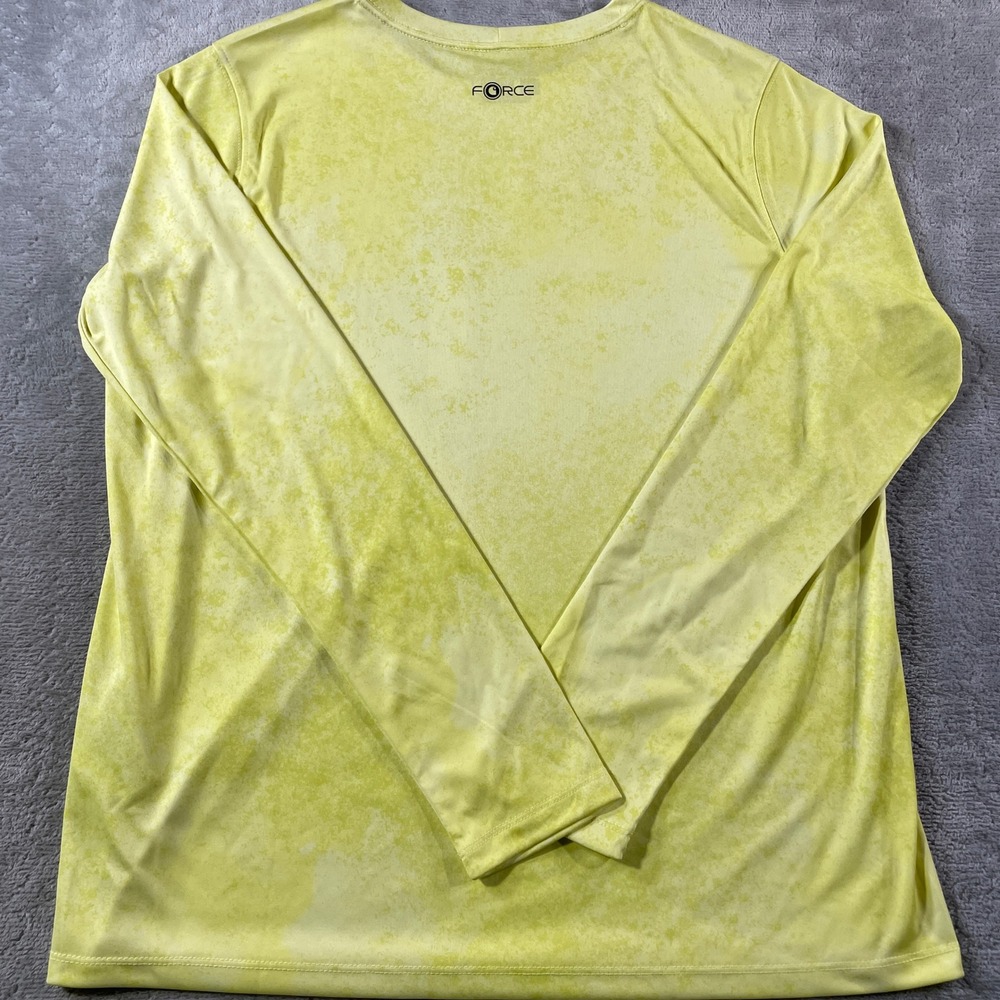 Carhartt Force Sun Defender Shirt Women Large Yellow Acid Wash Long Sleeve Light - Picture 9 of 11